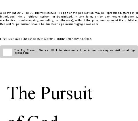 The Pursuit of God